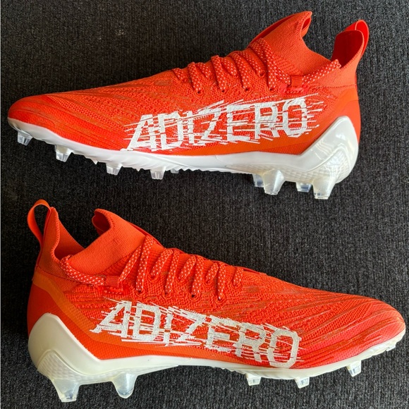 Adidas Adizero PrimeKnit Orange/White Football Cleats Size 11.5 - Picture 4 of 8